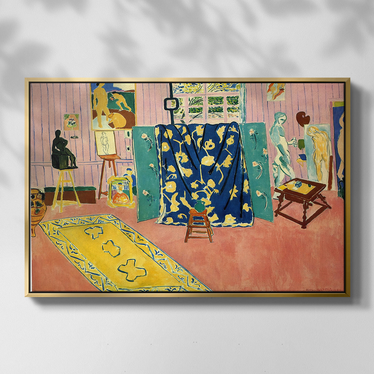 The Pink Studio (L'Atelier Rose), 1911 - Floater Framed Canvas Print