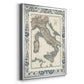 Bordered Map of Italy - Modern Framed Canvas Print