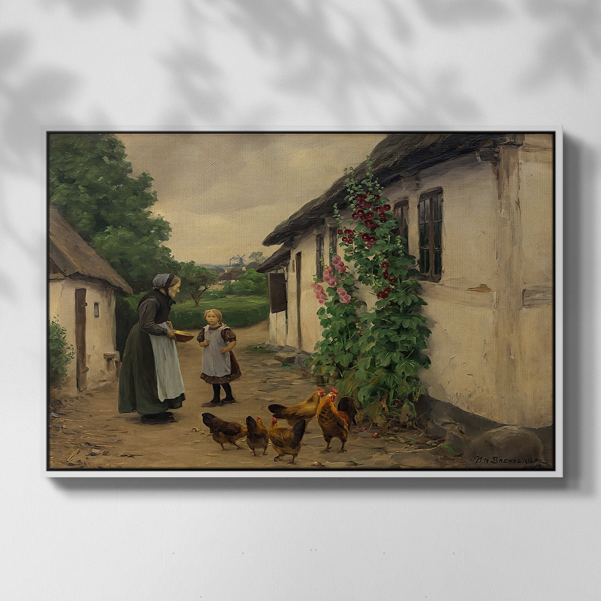 Visit to Grandmother, 1914 - Floater Framed Canvas Print