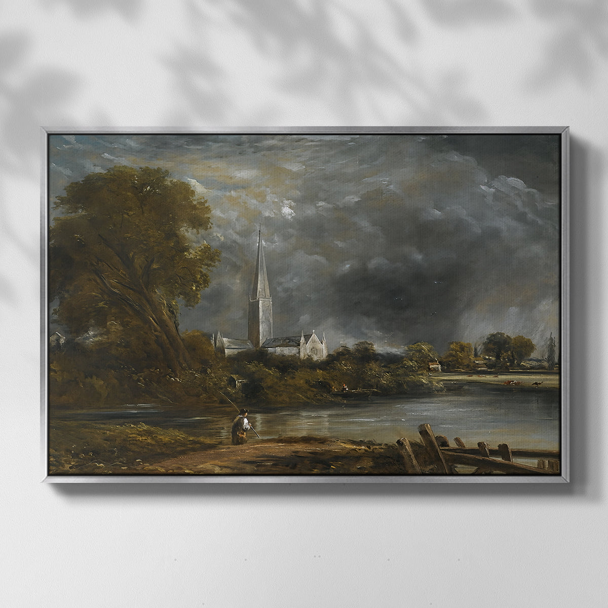 Salisbury Cathedral from the Meadows, c. 1831 - Floater Framed Canvas Print