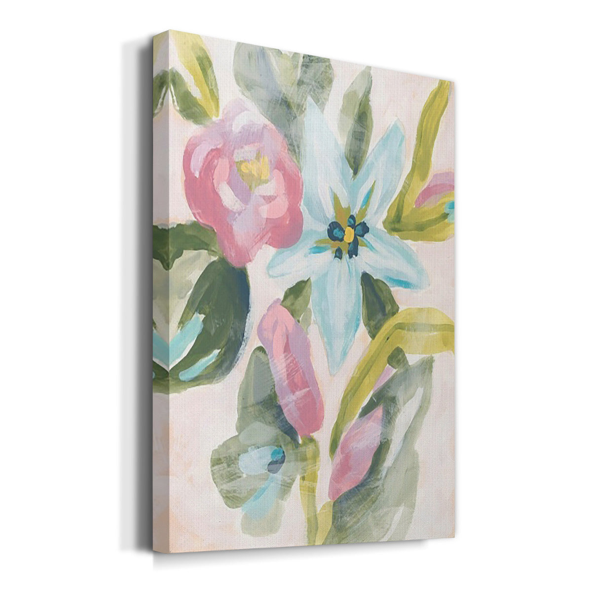 Floral Breeze Fresco  I - Canvas Art Print