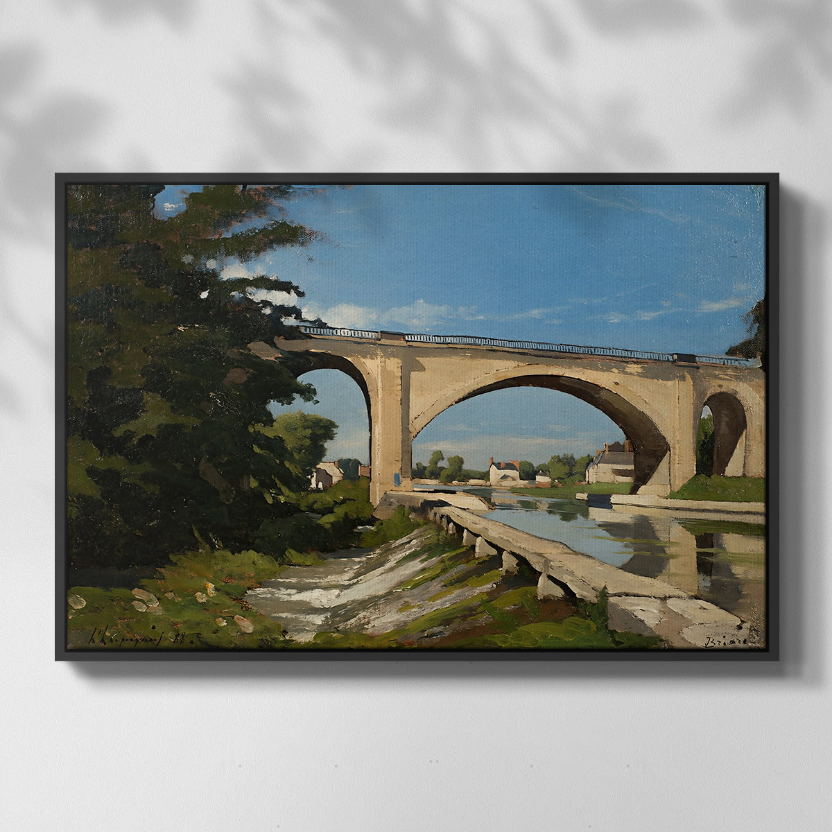 The Railroad Bridge at Briare, 1888 - Floater Framed Canvas Print