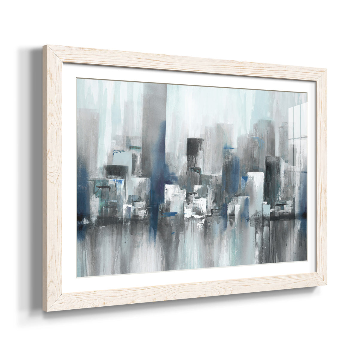 Cityscape in Blues - Barnwood Framed Art Print