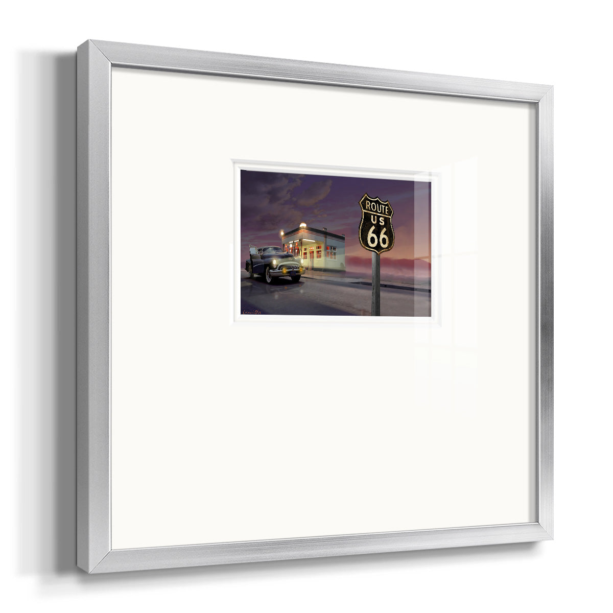 Route 66 Premium Framed Print Double Matboard