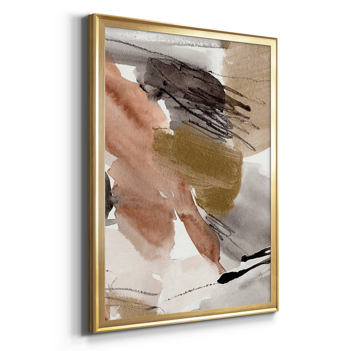 Antique Gold II - Modern Framed Canvas Print