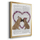 French Kiss and Flower Heart - Modern Framed Canvas Print