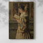 Canvas art print of a quiet room with a figure absorbed in a book with a soft shadow on a white background.