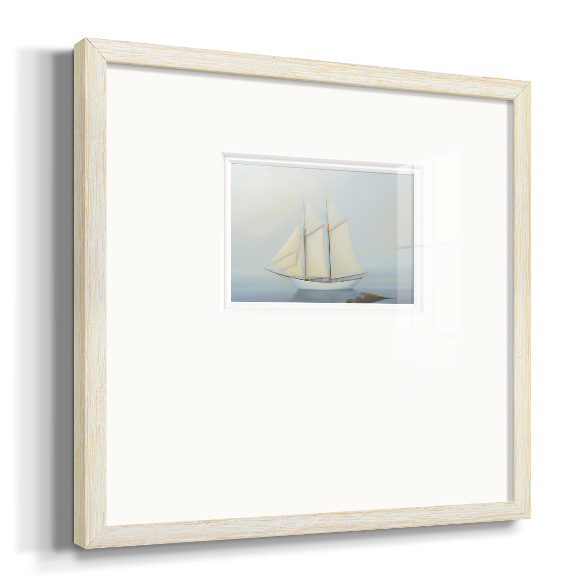 Foggy Sail II Premium Framed Print Double Matboard