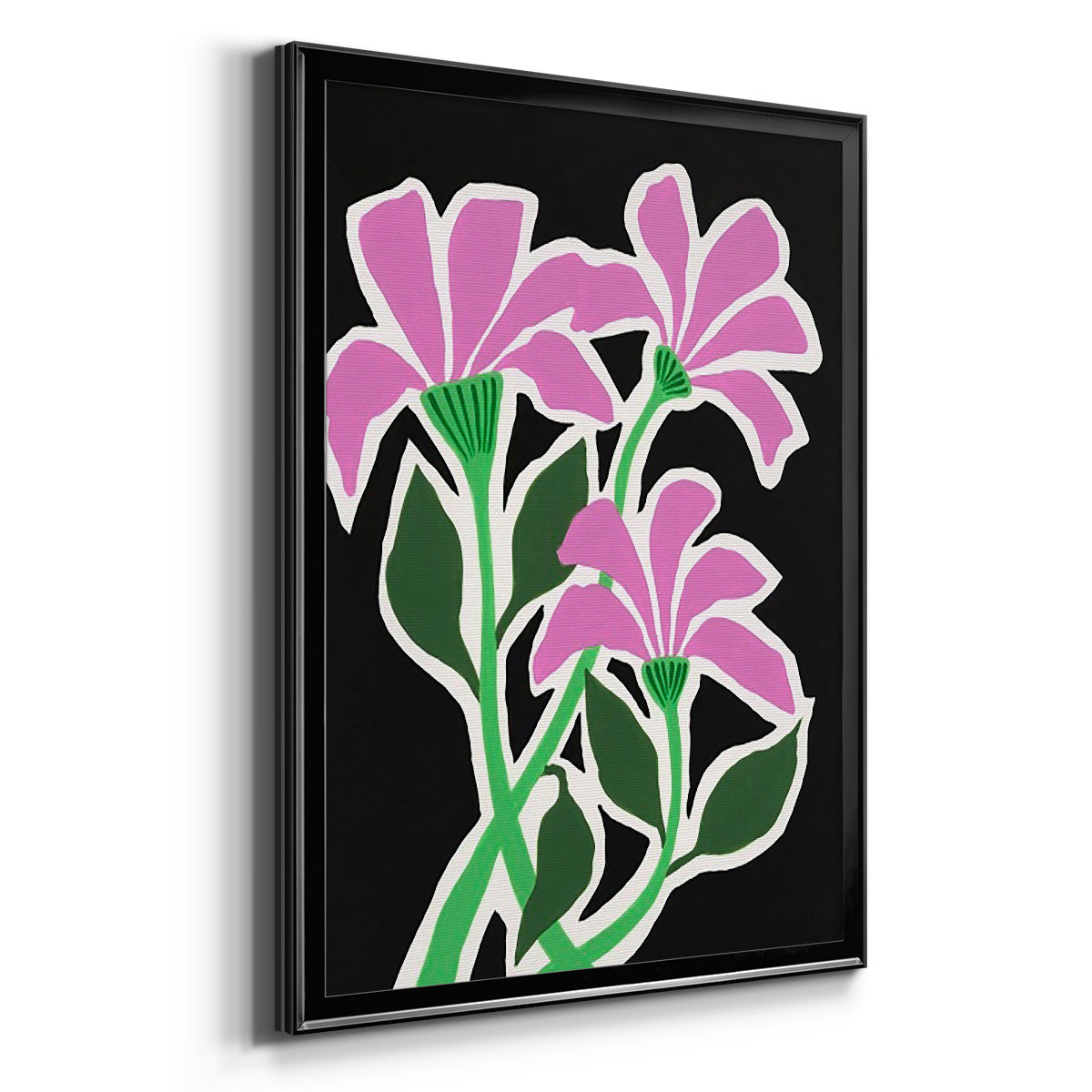 Pop Flowers V - Modern Framed Canvas Print