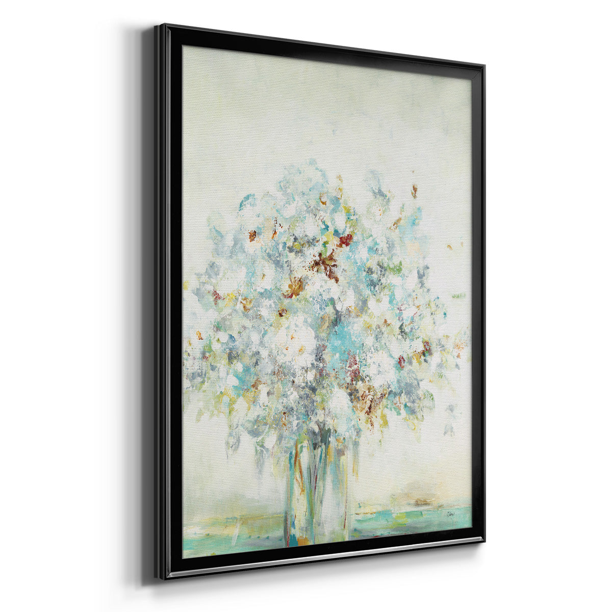 Textured Bouquet - Modern Framed Canvas Print