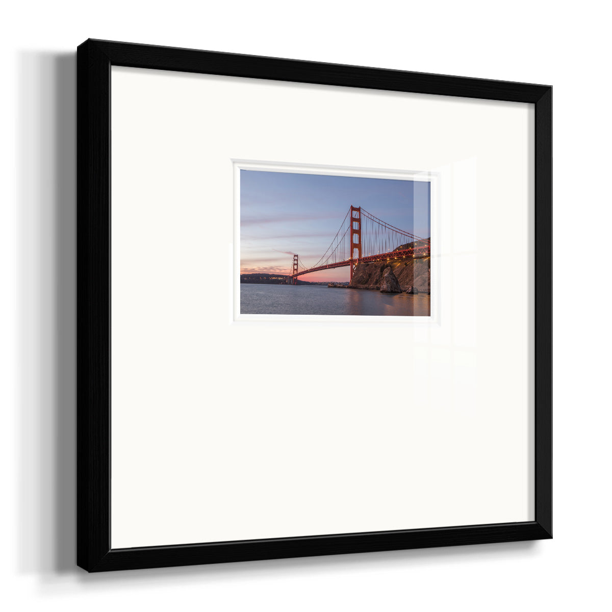 Golden Gate Span Premium Framed Print Double Matboard