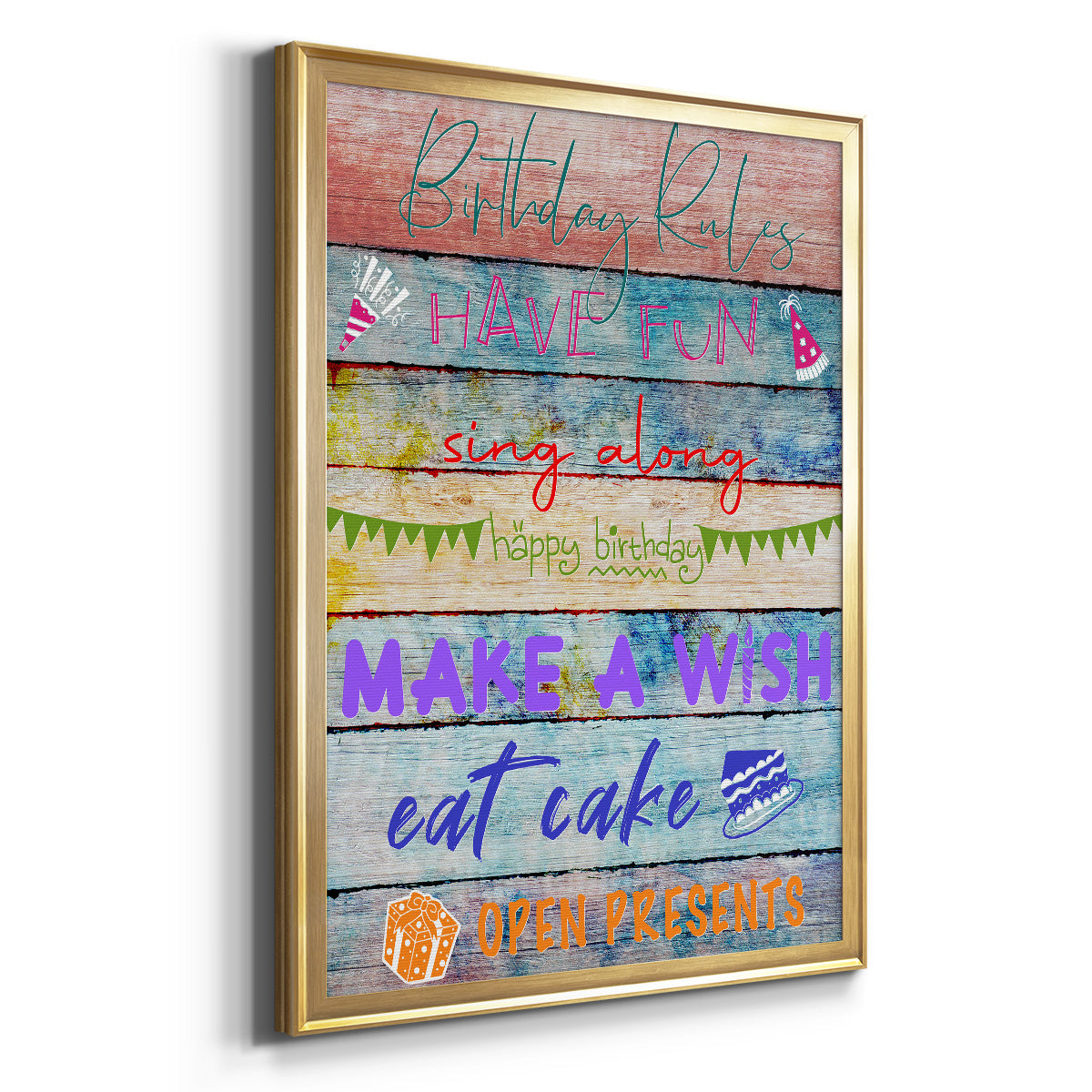 Birthday Rules - Modern Framed Canvas Print