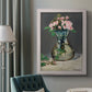Moss Roses in a Vase - Ornate Framed Canvas Print