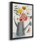 Watering Can Bouquet II - Modern Framed Canvas Print