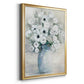 White Anemone Bouquet - Modern Framed Canvas Print