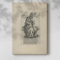 Canvas art print of a classical figure with expressive posture and etched texture with a soft shadow on a white background.