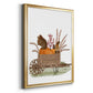 Squirrels In Pumpkin Wheelbarrow - Modern Framed Canvas Print