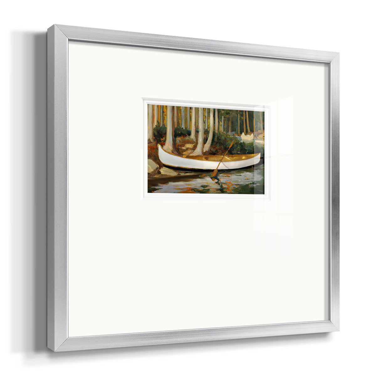 Golden Canoe Premium Framed Print Double Matboard