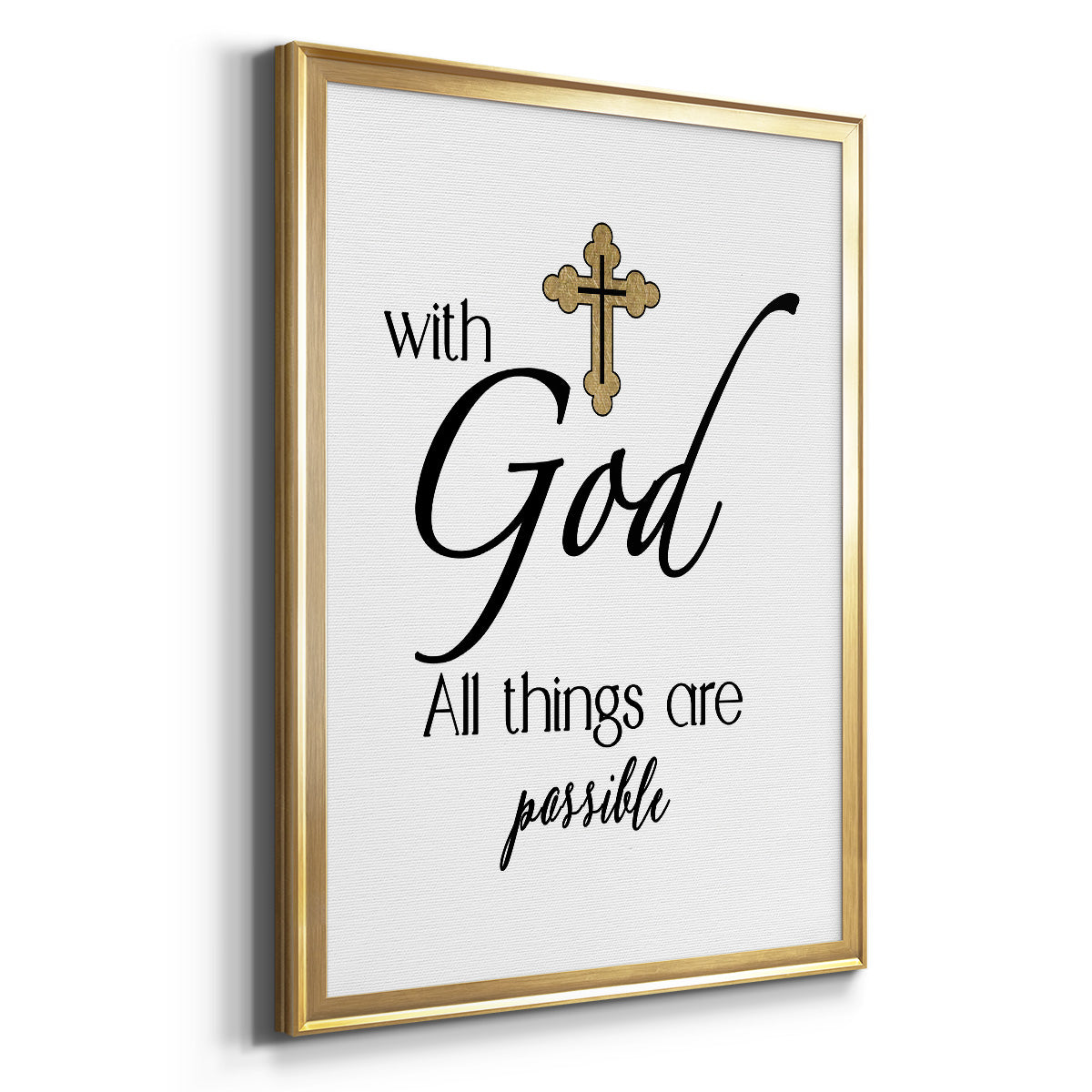 All Things Possible Gold - Modern Framed Canvas Print