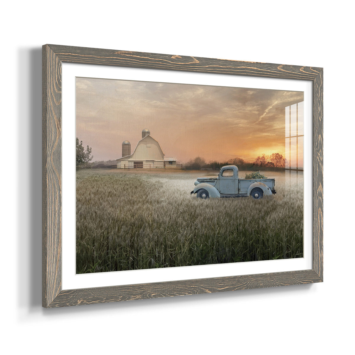 Evening Farm - Barnwood Framed Art Print