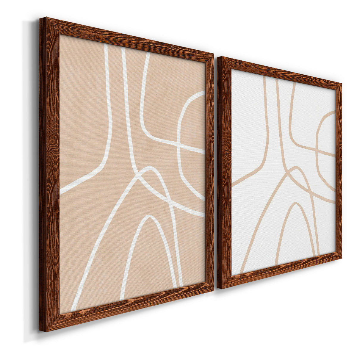 Clean Contour I - Barnwood Framed Canvas Set