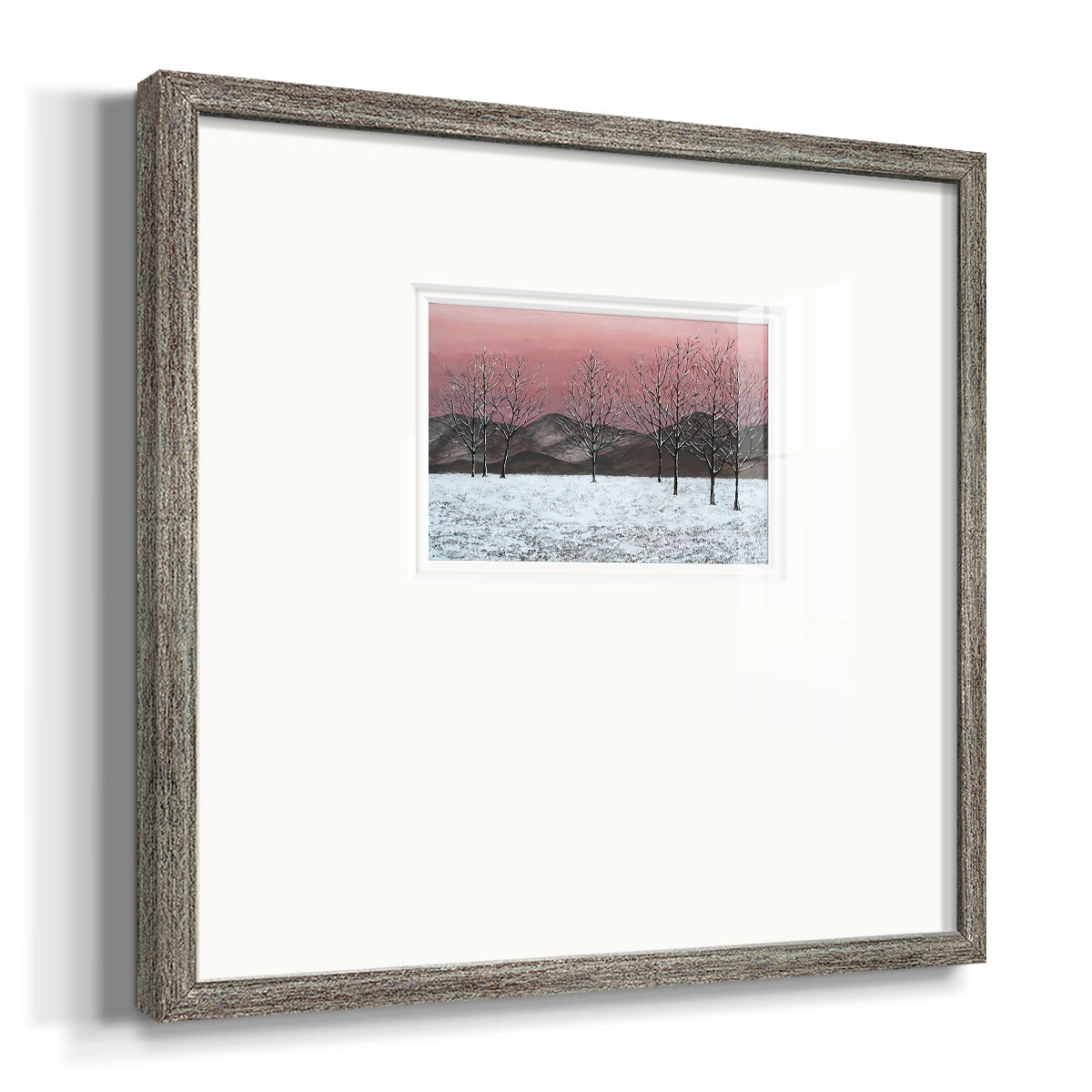 Sunset Snowfall II Premium Framed Print Double Matboard