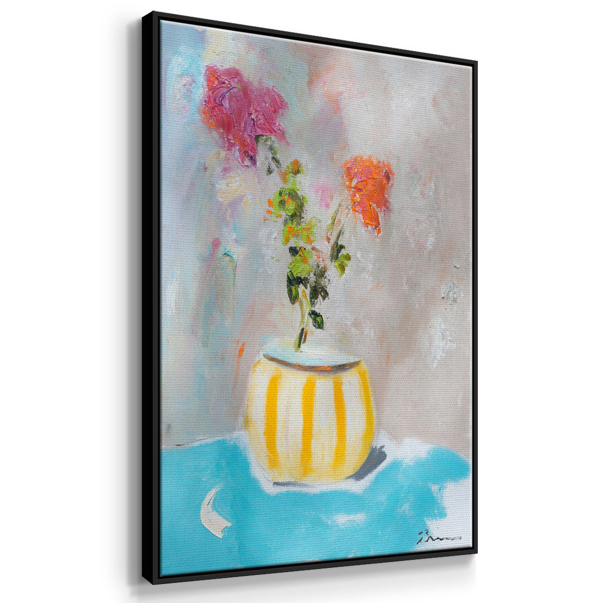 Coin Purse Full of Petals - Floater Framed Canvas Print