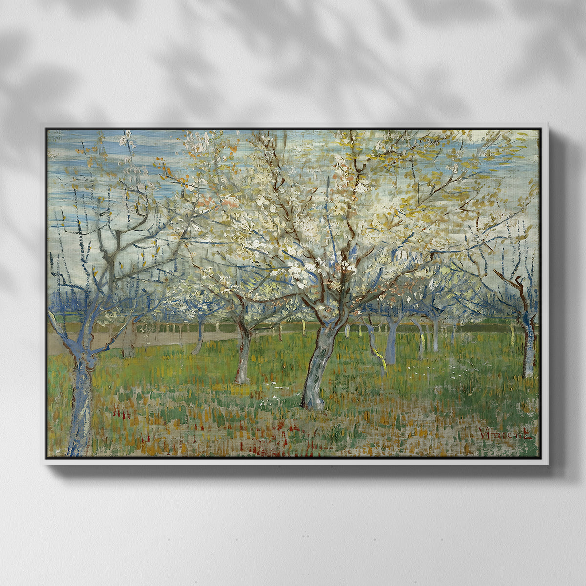 The Pink Orchard, 1888 - Floater Framed Canvas Print