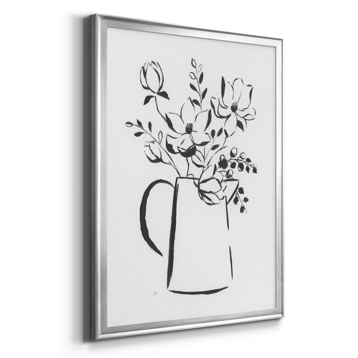 Sketchy Bouquet I - Modern Framed Canvas Print