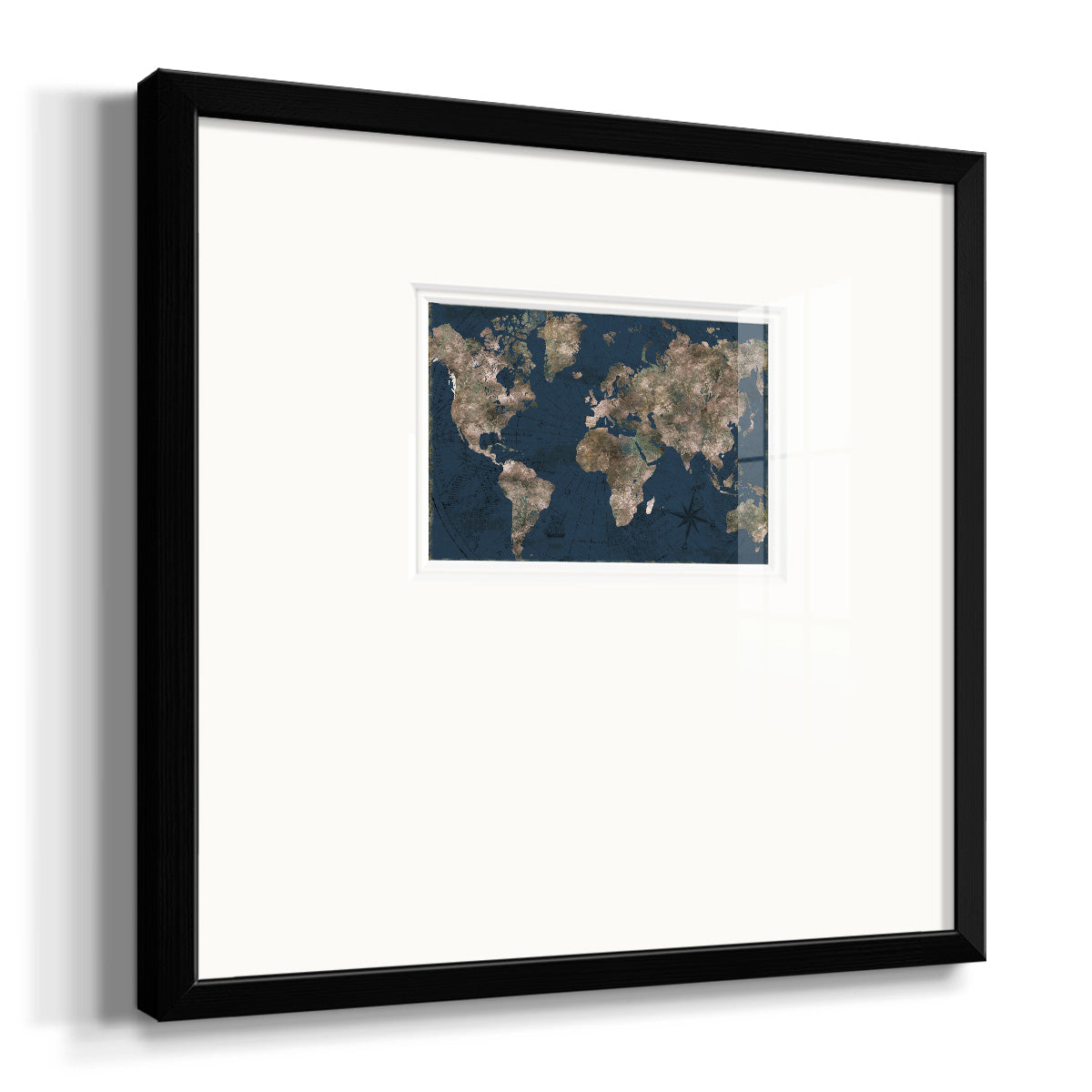 Navy Atlas Premium Framed Print Double Matboard