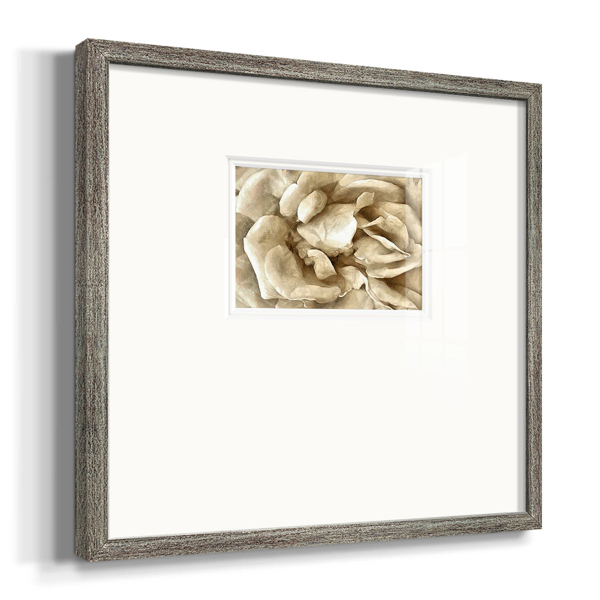 Neutral Wall Flower II - Double Matboard Framed Print