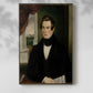 Canvas art print of a composed male figure with calm expression and subtle shading with a soft shadow on a white background.