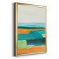 Aqua and Orange I - Modern Framed Canvas Print