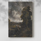 Canvas art print of a pastoral scene with water, greenery, and gentle sky with a soft shadow on a white background.