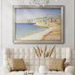 Impressionist Mediterranean jetty seascape by Paul Signac in an ornate champagne frame displayed in a neutral-toned interior setting.
