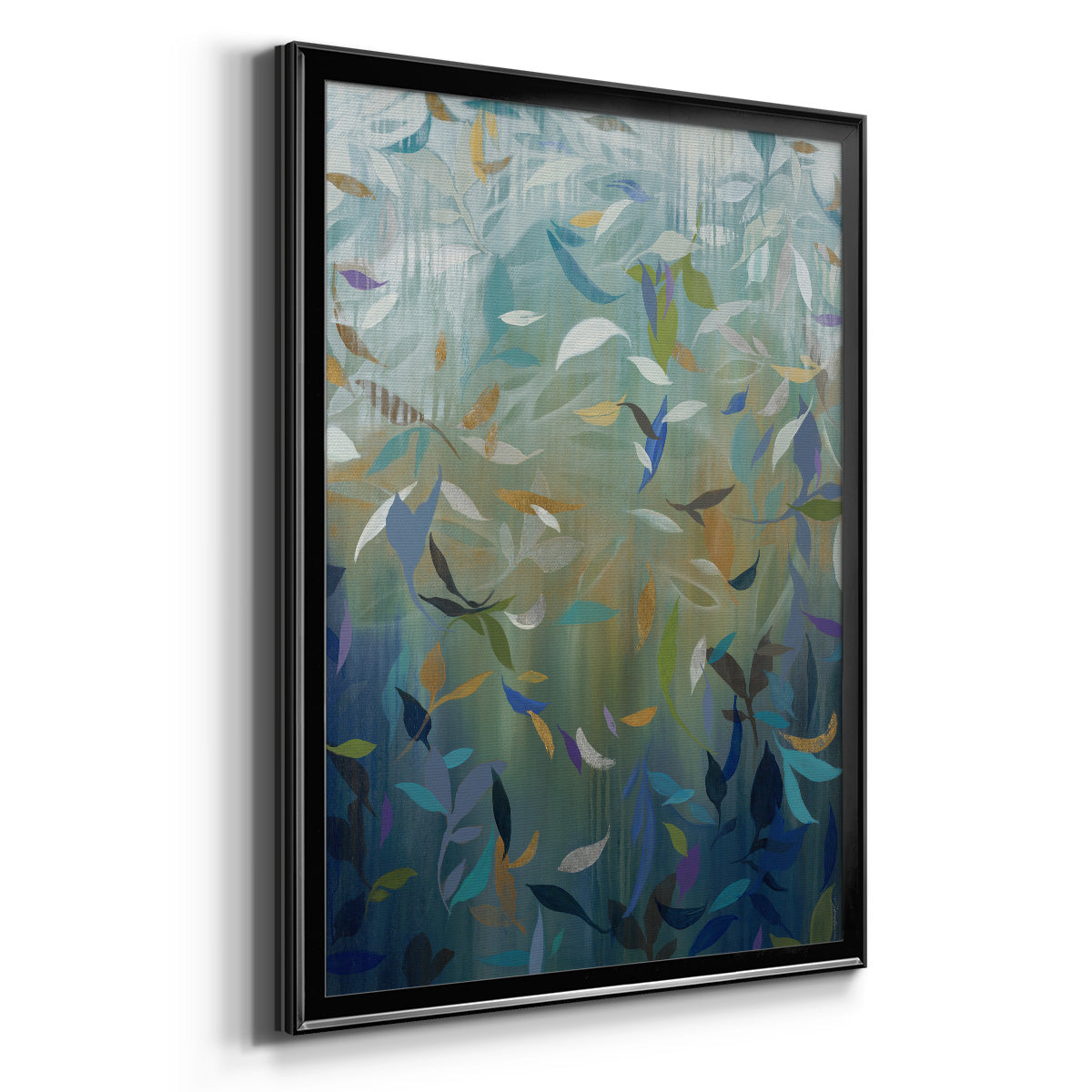 Falling Leaves - Modern Framed Canvas Print