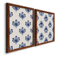 Indigo Bloom Pattern I - Premium Framed Canvas 2 Piece Set - Ready to Hang