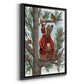 Lumberjack Bear Pine Tree Coffee Break - Modern Framed Canvas Print