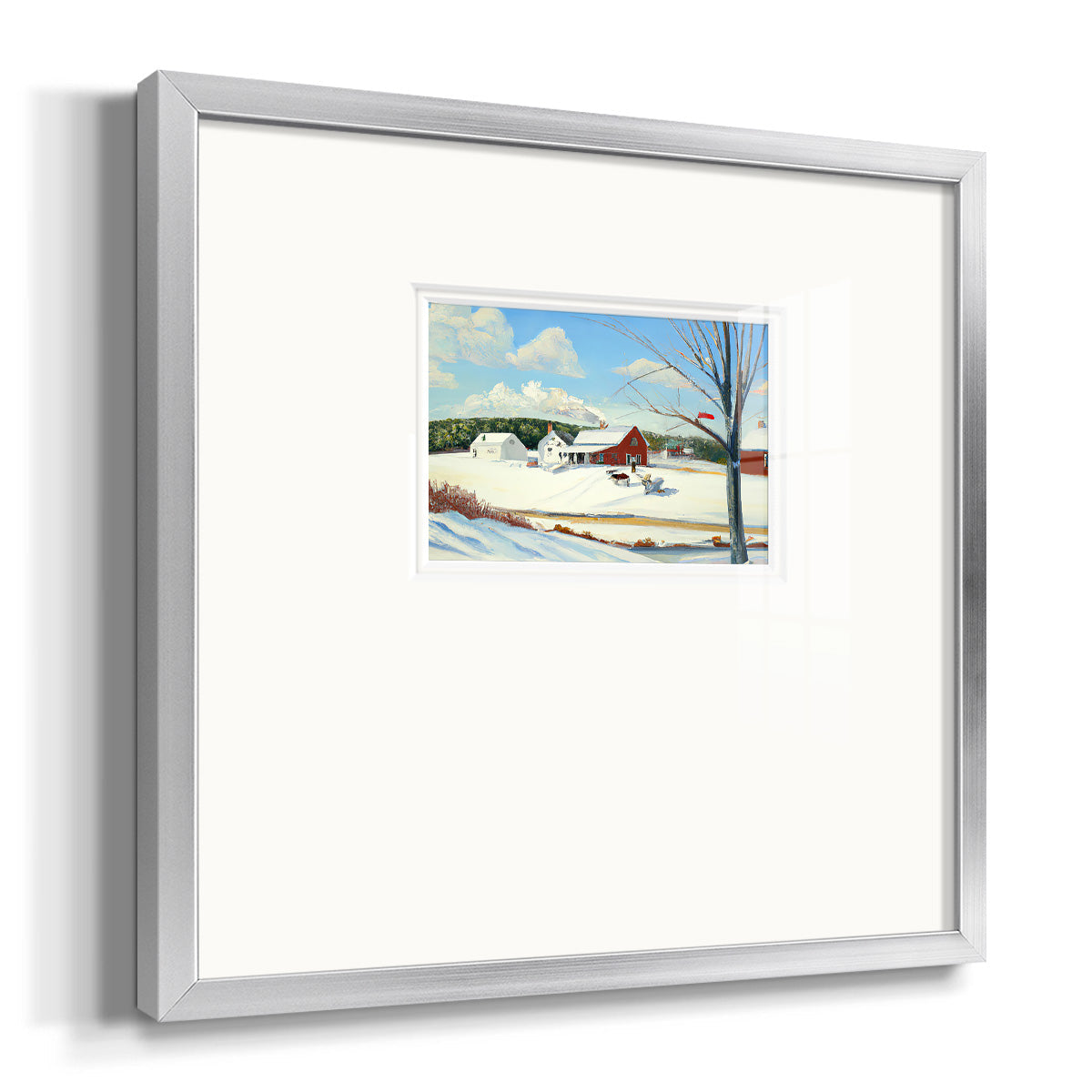 Winter Barn III Premium Framed Print Double Matboard