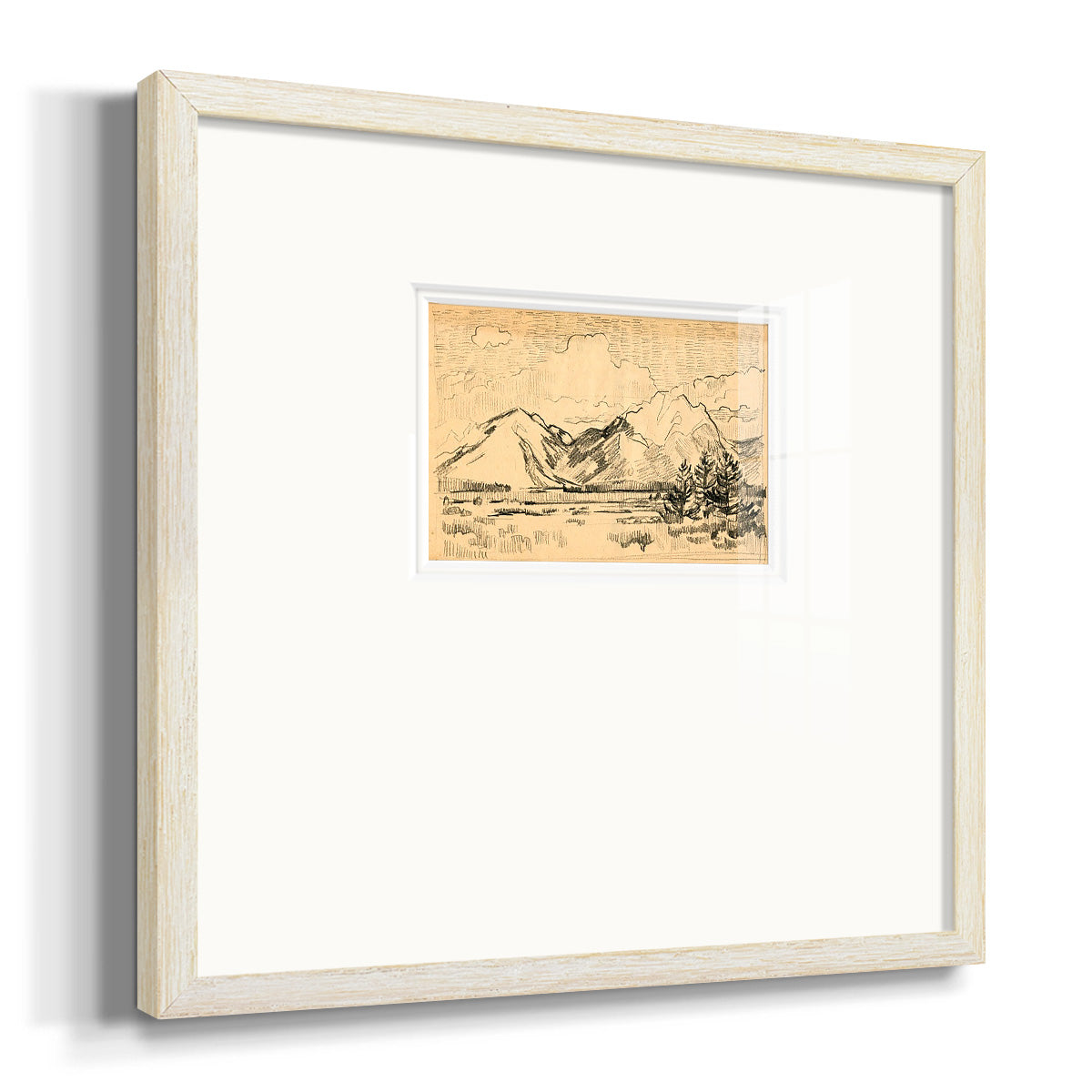 Hatched Horizon II Premium Framed Print Double Matboard