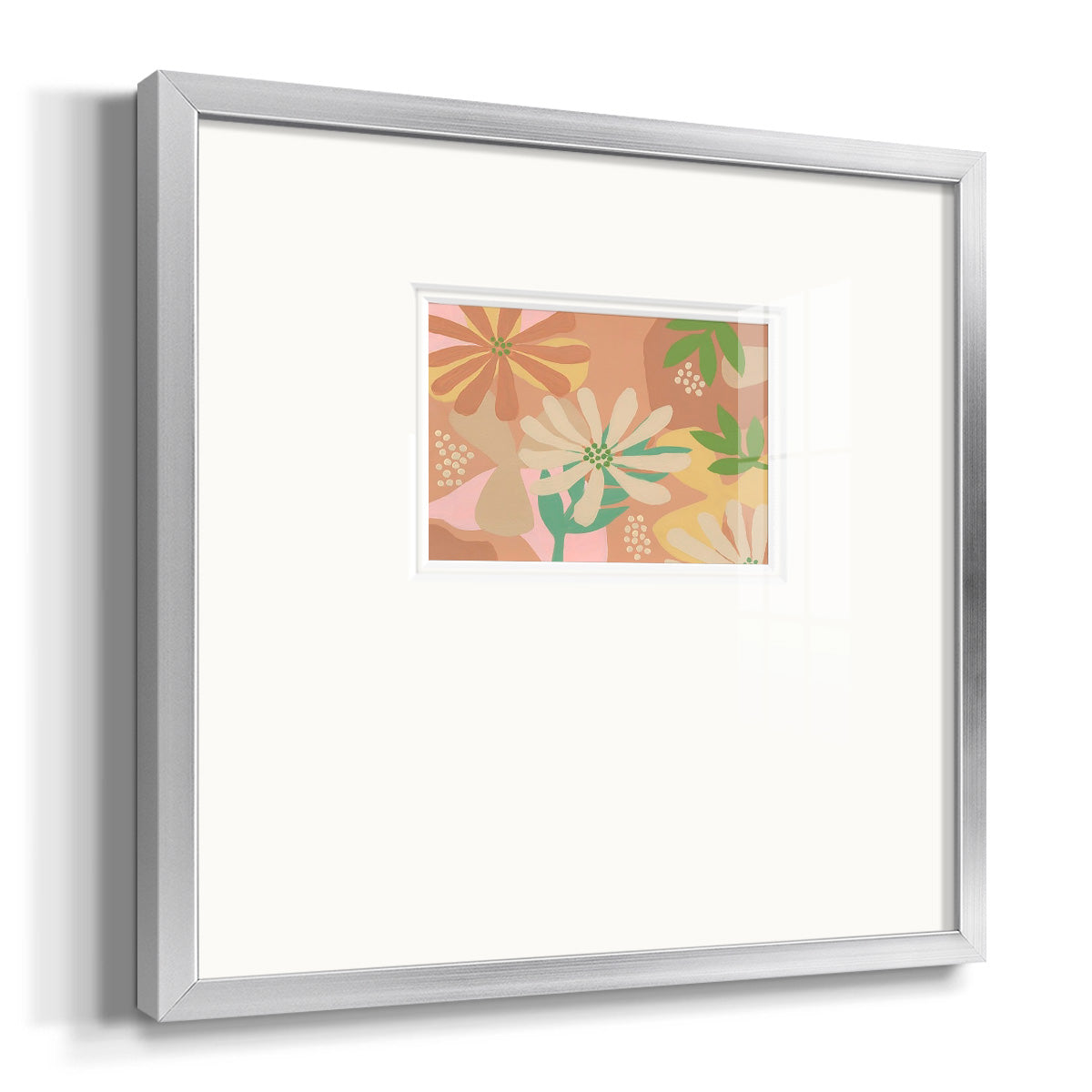 Neutral Blooms III Premium Framed Print Double Matboard