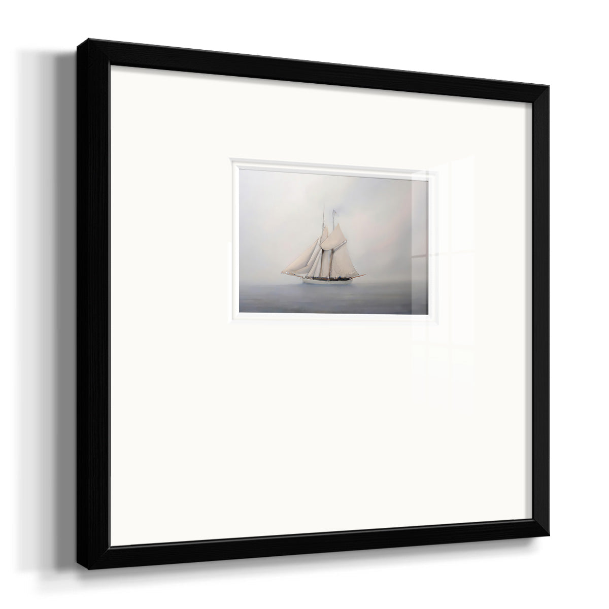 Foggy Sail III Premium Framed Print Double Matboard