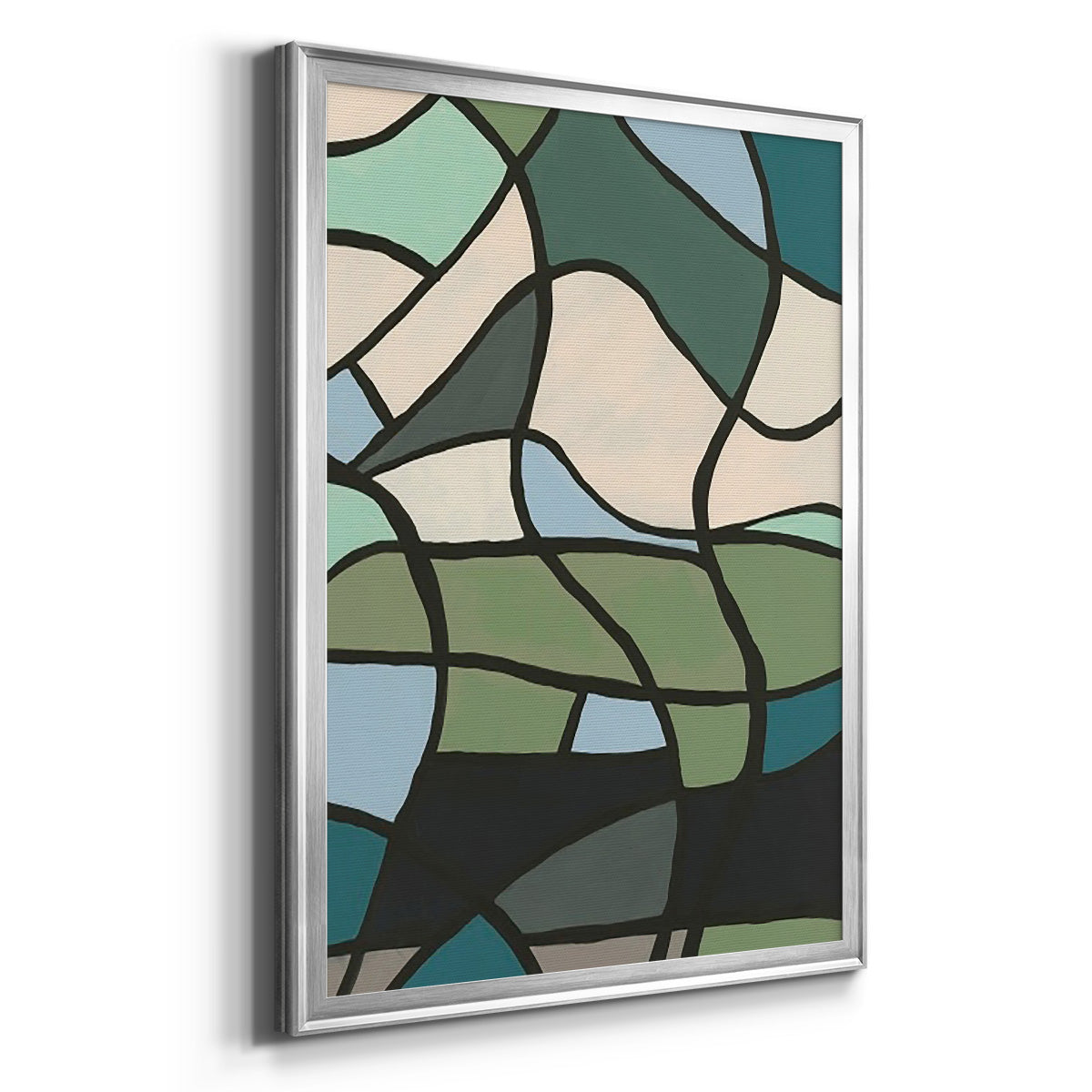 Multicolor Stained Glass II - Modern Framed Canvas Print
