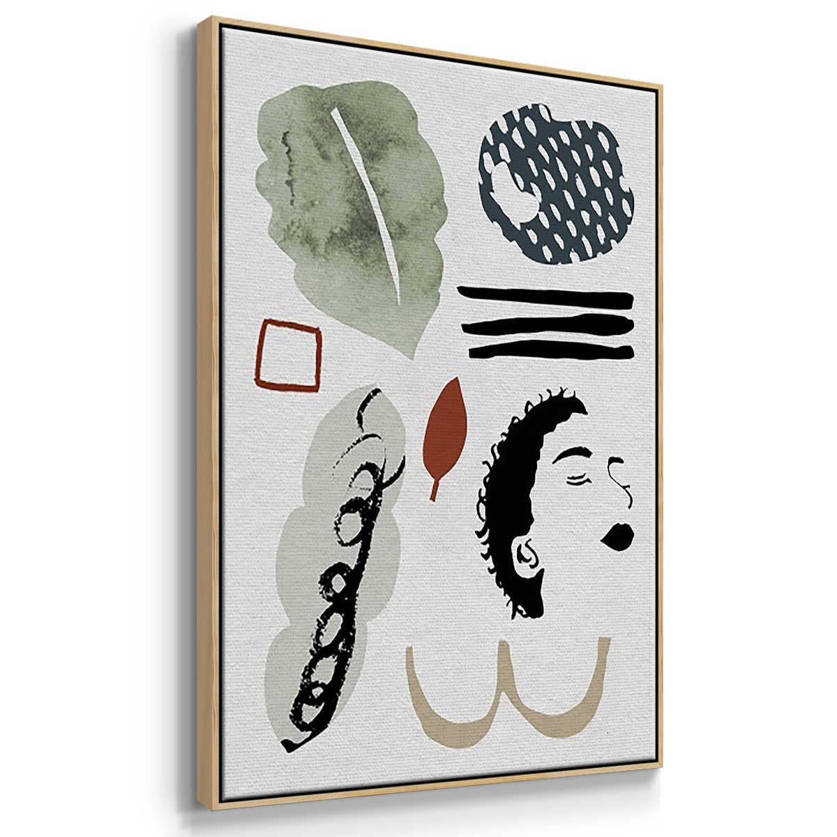 Collected Mindfulness I - Framed Premium Gallery Wrapped Canvas L Frame 3 Piece Set - Ready to Hang