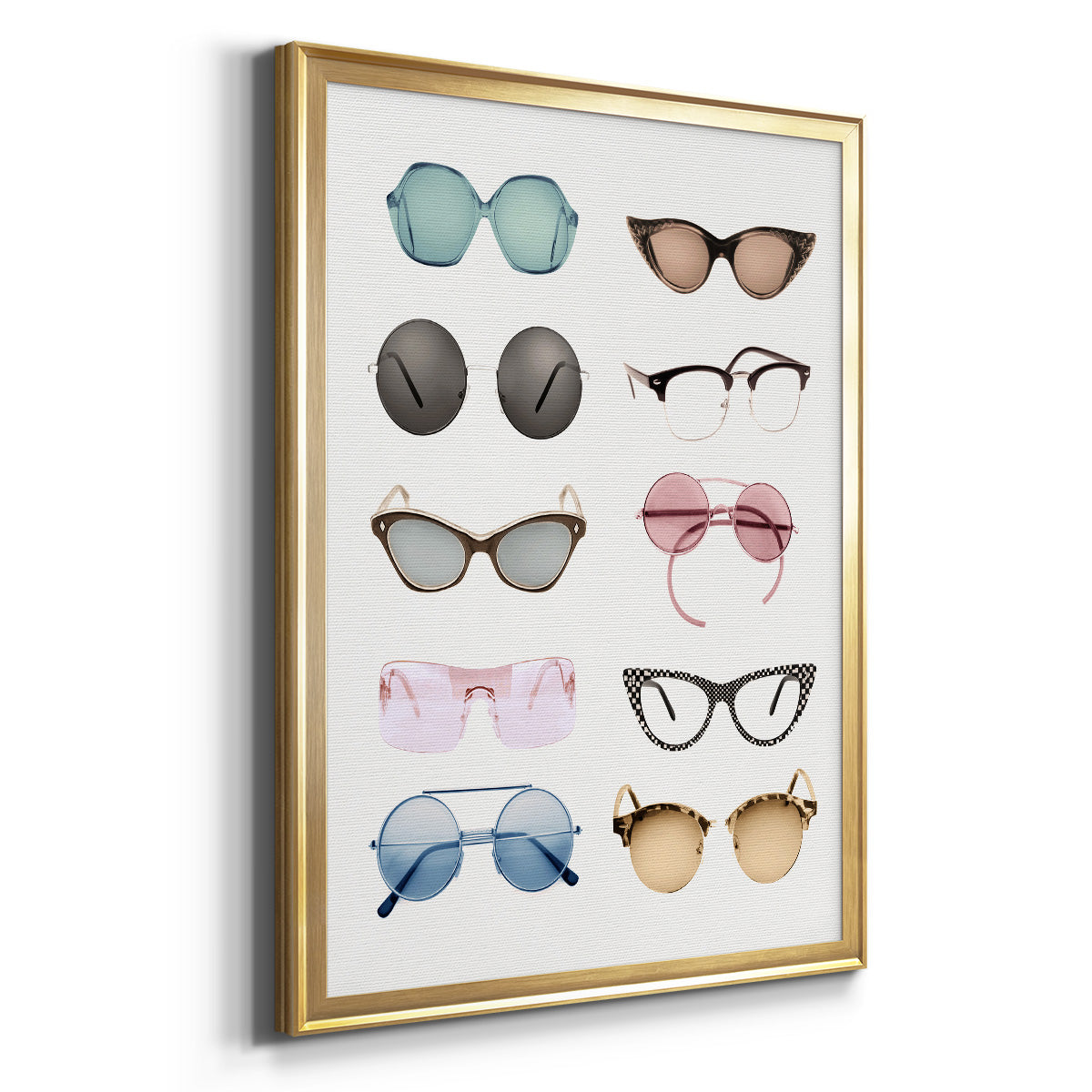 Vintage Glasses II - Modern Framed Canvas Print