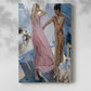 Canvas art print of a bright composition with figure and gentle tones with a soft shadow on a white background.