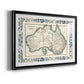 Bordered Map of Australia - Modern Framed Art Print