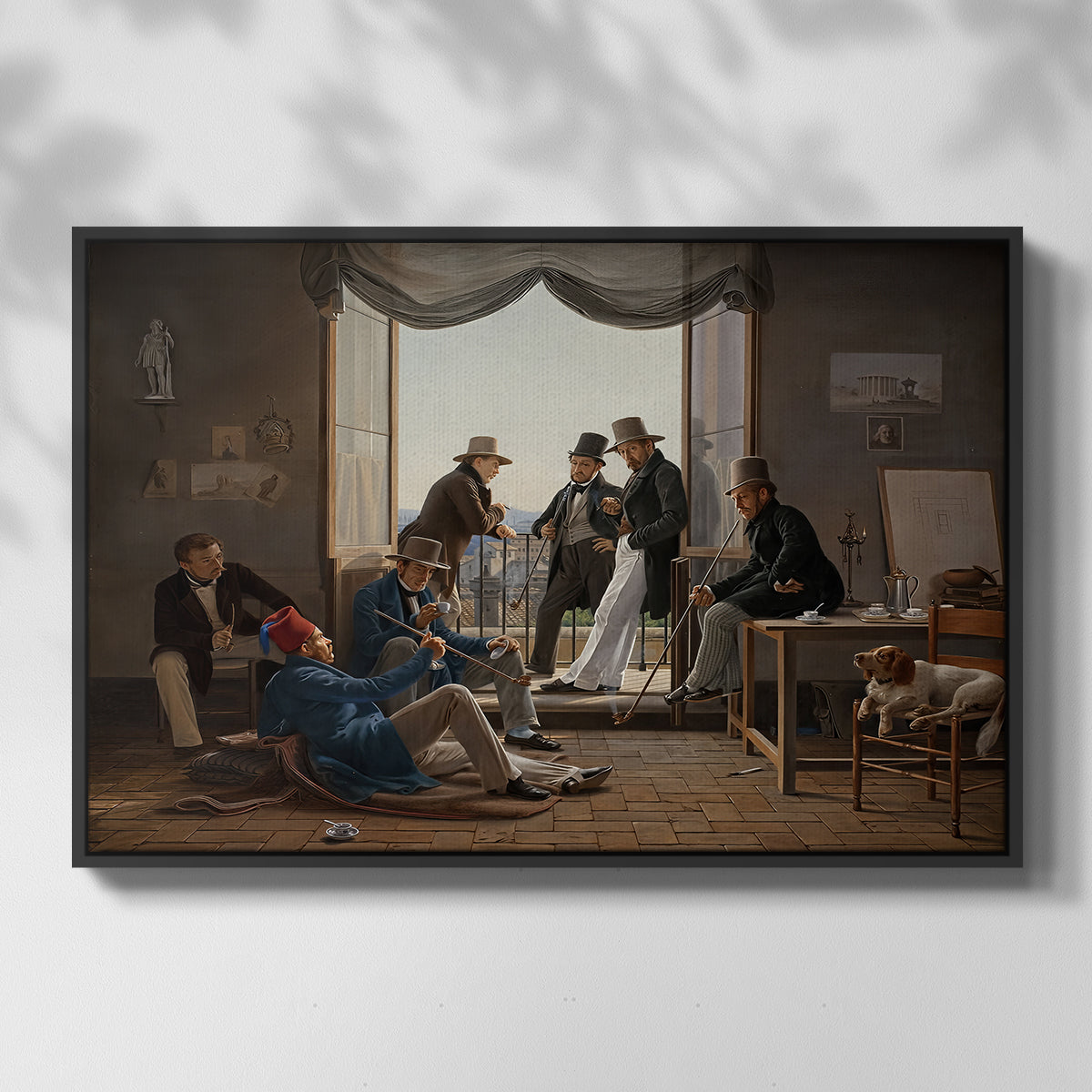 A Group of Danish Artists in Rome, 1837 - Floater Framed Canvas Print
