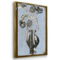 Graphic Flowers in Vase I - Framed Premium Gallery Wrapped Canvas L Frame 3 Piece Set - Ready to Hang