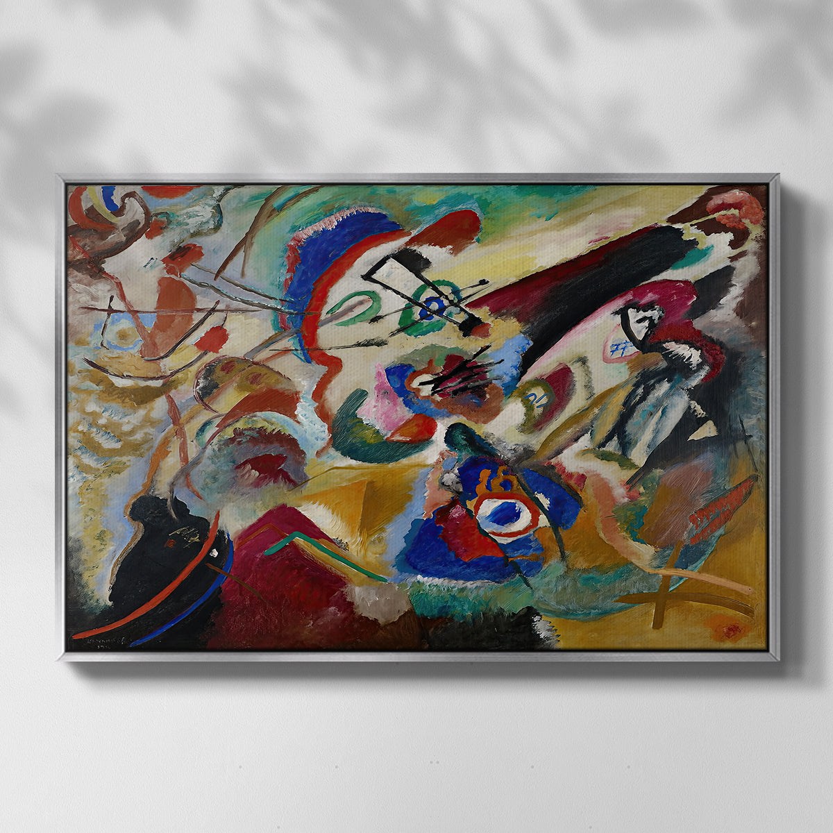 Fragment 2 for Composition VII, 1913 - Floater Framed Canvas Print